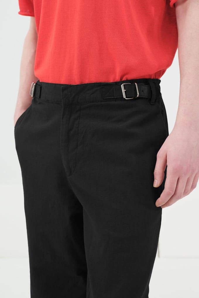 Heren Katoenen Poplin Rechtaflopende Broek