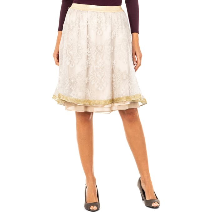 Vrouwenrok met hoge elastische taille en chiffon voering JWKG01