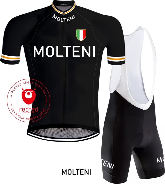 Retro Wielertenue Molteni Zwart - REDTED - S