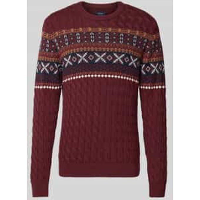 Gebreide pullover met ribboorden