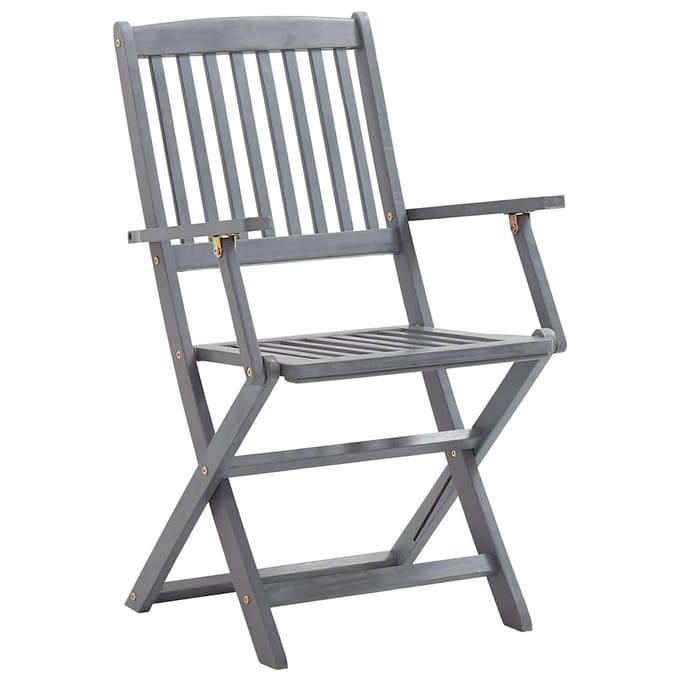 vidaXL - Inklapbare - stoelen - 8 - st - met - kussens - massief - acaciahout