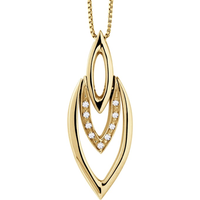 FLAME Ketting Diamonds 0.050 Cts Yellow Gold