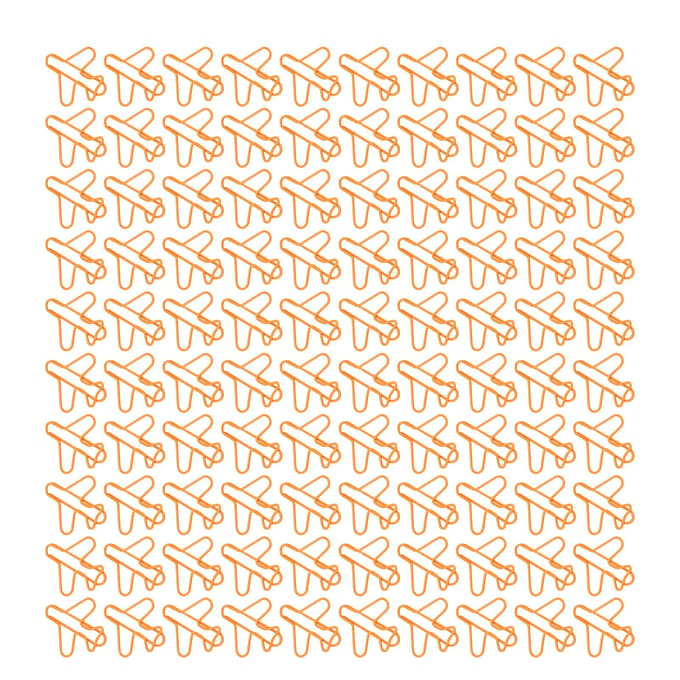 Trombones en forme d'avion Mignons petits trombones pour bureau école maison Organiseurs de bureau Orange orange