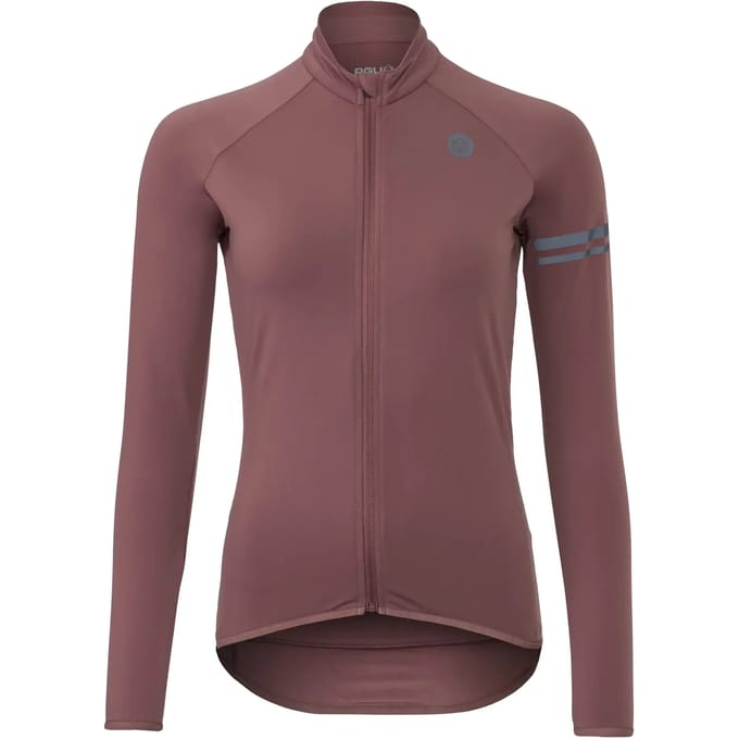 AGU Essential - Thermo Fietsshirt Lange Mouwen - Dames - Paars - Wielrenshirt - Winter - 3 Achterzakken - Reflecterende details - Fleece kraag - M
