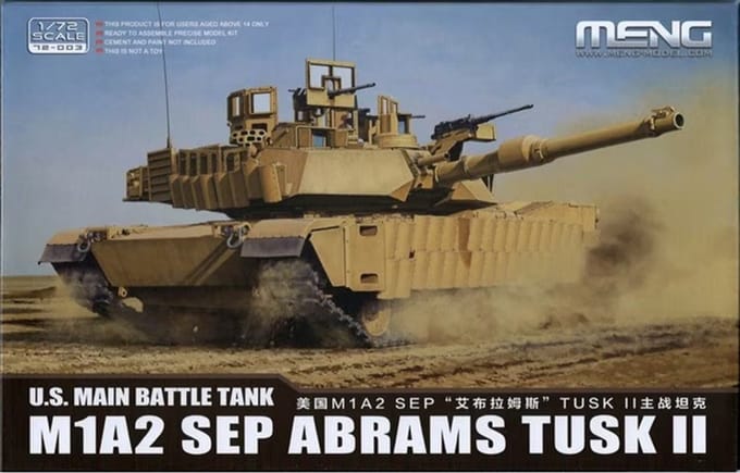 Meng Model Modelbouwpakket Militaire voertuigen - MENG 72003 U.S. Main Battle Tank M1A2 SEP ABRAMS TUSK II Plastic - 1:72 - Modelbouw