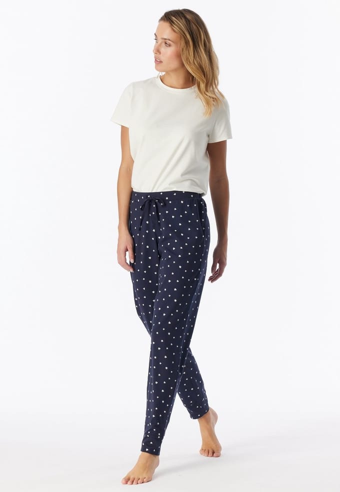 Langere broek met manchetten en stippen, donkerblauw - Mix+ Relax 34