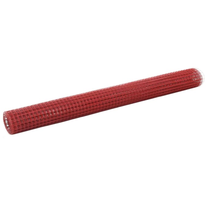 vidaXL - Kippengaas - 25x1,5 - m - staal - met - PVC - coating - rood
