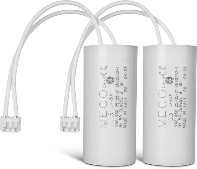2x Condensator 3,5µF voor Elektrische Rolluikmotor 2 Draden + Stekker
