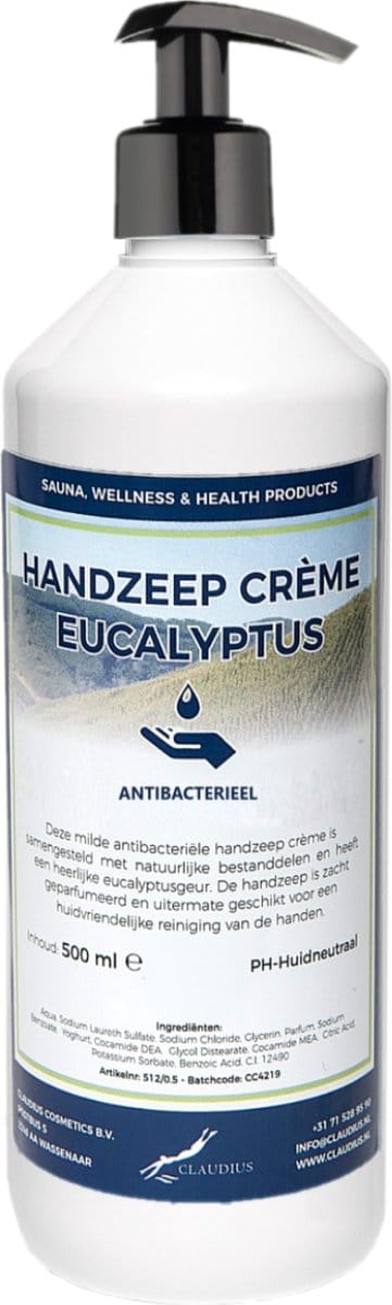 Handzeep Crème Eucalyptus 500 ml - met gratis pompje