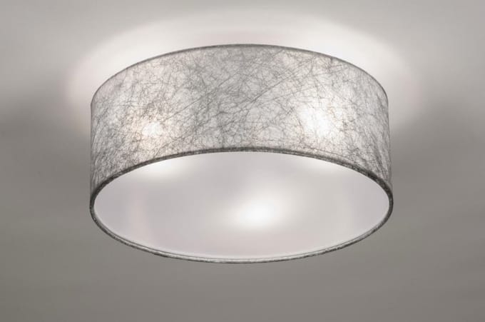 Lumidora Plafondlamp 72083 - Plafonniere - ARLES - 3 Lichts - E27 - Grijs - Zilvergrijs - Stof - ⌀ 35 cm