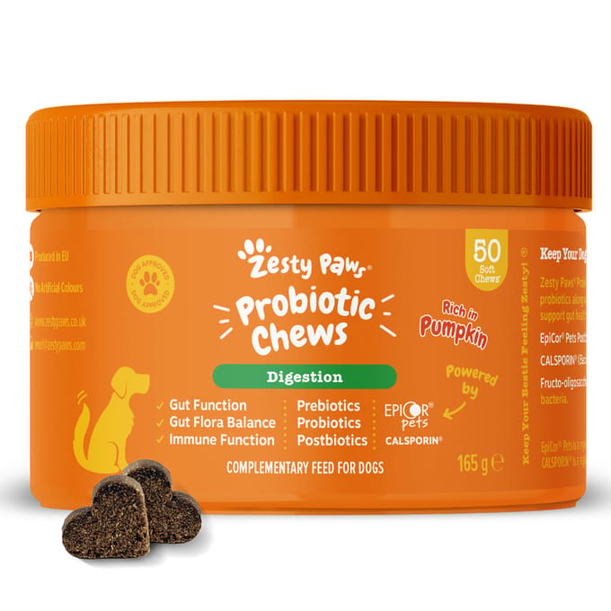 Zesty Paws Probiotische chews Pompoen - Dubbelpak: 2 x 50 Kauwtabletten