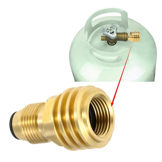 Lixada Propaan Tank Adapter Massief Messing Regelklep Veiligheid POL Tank Converteren naar QCC1/Type1