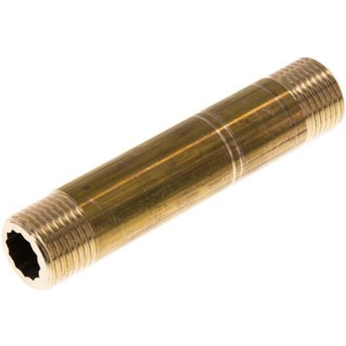 G 1/2'' Messing Dubbele Pijpnippel 16 Bar DIN 2982 - 100mm