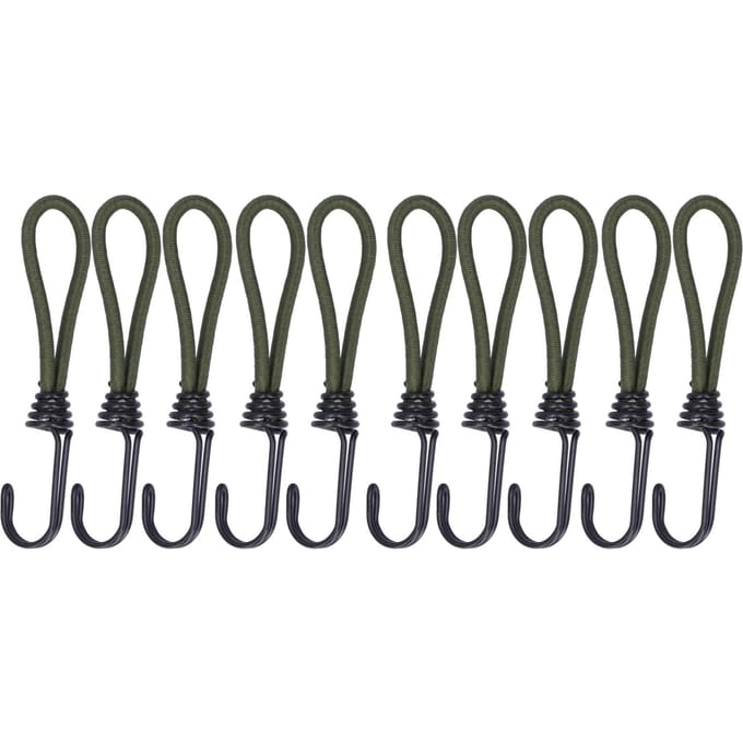 10 stuks Tent Elastisch Touw met Haak Kampeer Tent Bevestiging Elastisch Touw Accessoires black