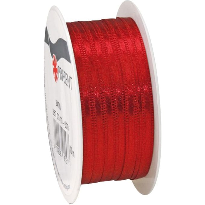 Satijnen lint, 3 mm - Rood