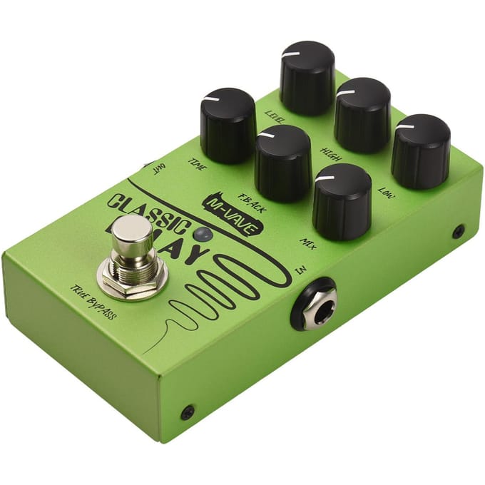 M-VAVE Gitaar Delay Effectpedaal LEVEL/HIGH/LOW/TIME/F.BACK/MIX Gitaar Bas Effectpedaal 2-Bands EQ groen