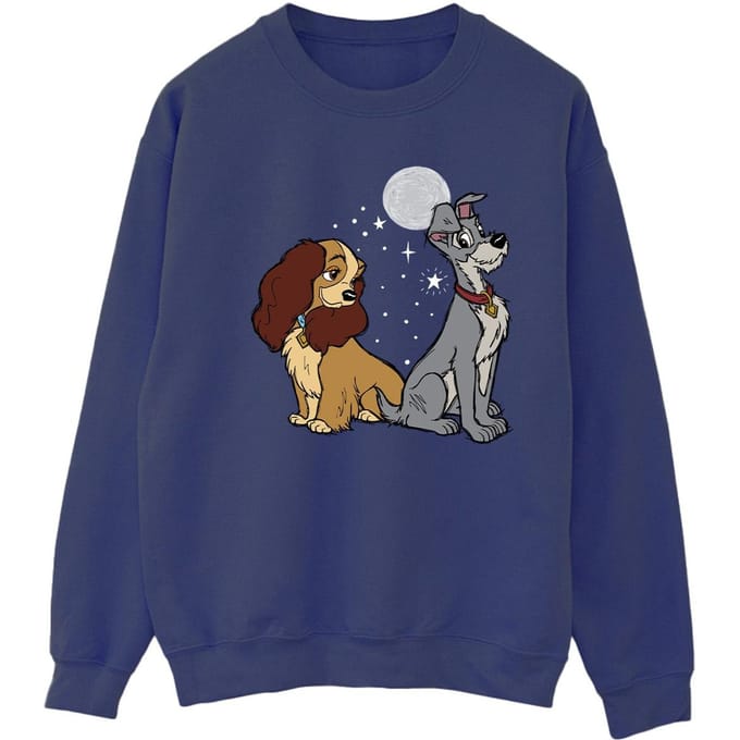 Disney Dames/Dames Lady And The Tramp Maan Sweatshirt (Marineblauw)