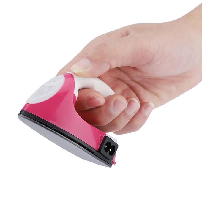 Mini fer à vapeur portable pour vêtements, bricolage, art et artisanat pink