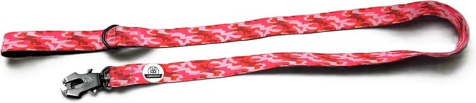 Cavlicious® Bold&Brave hondenriem - tactische leiband grote hond - veiligheidssluiting - rood camo - 1,52m
