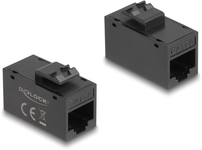 Delock Keystone Module RJ45 jack to RJ45 jack Cat.6A UTP black