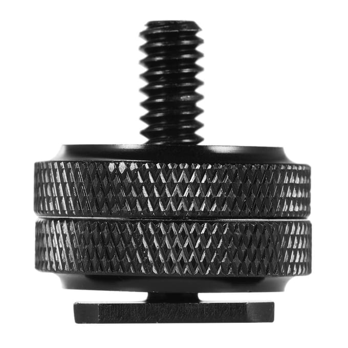 Nieuwe Metalen Dubbele Moer Flitsmontage Adapter Speedlite Accessoire 1/4  Schroefdraad black