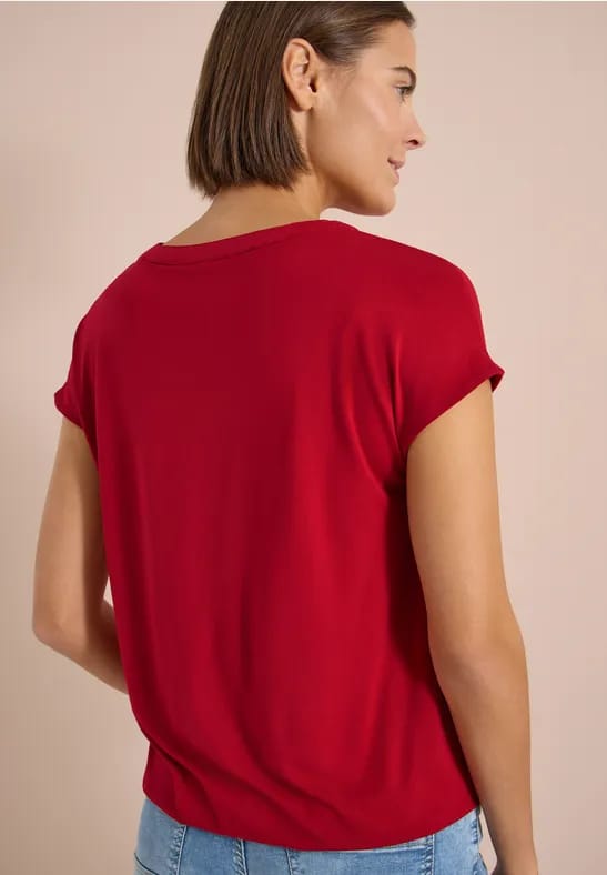 Blouse met korte mouwen en structuurmix