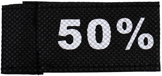 50x Kledinglabel 3x6cm - 50% zwart