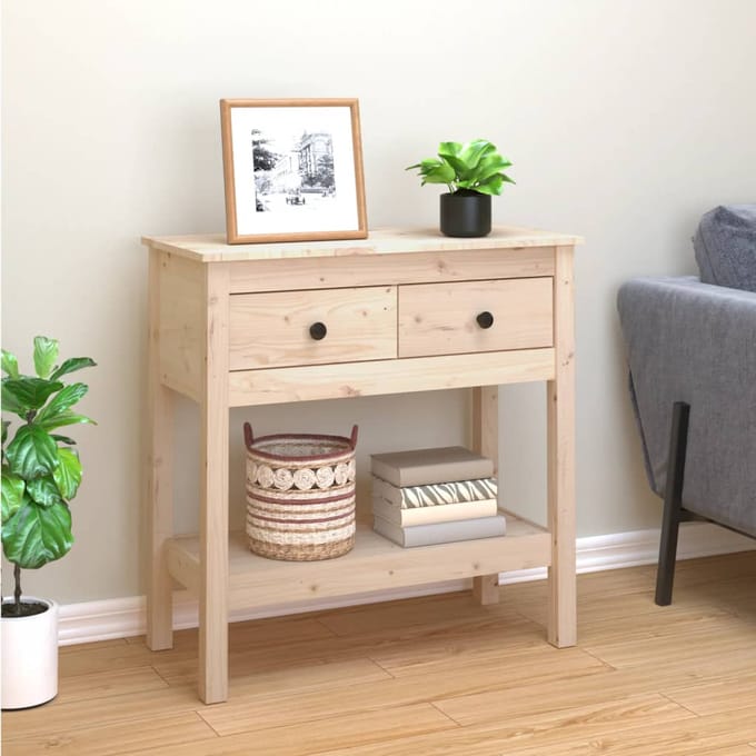 vidaXL - Wandtafel - 75x35x75 - cm - massief - grenenhout