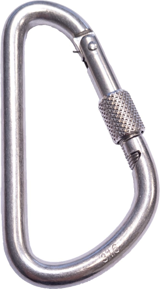 Seilflechter - Karabijnhaak - 115x10mm - Ovaal - Borgmoer - RVS A4 - Maat: Default