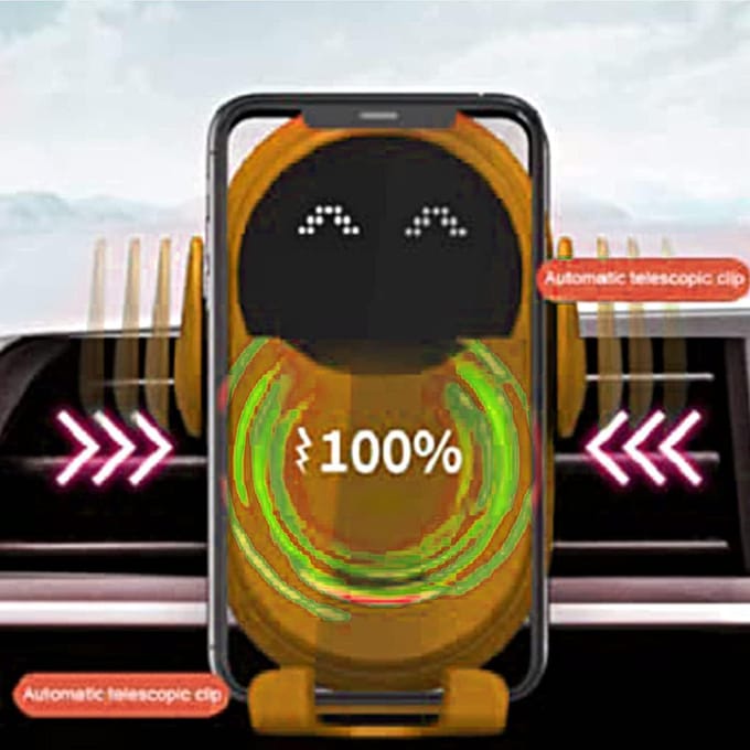 Slimme Auto Draadloze Oplader Telefoonhouder Auto Sensing Mobiele Telefoon Autoladers Houder Qi 10W Snel brown