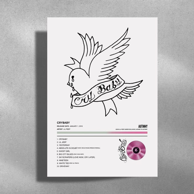 Lil Peep - CryBaby - Metalen Poster 30x40cm