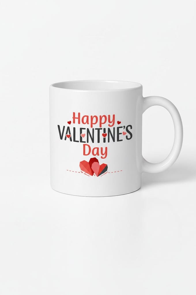 Valentijnsdag Mok - 'Happy Valentine's Day' Design - Romantisch Liefdes Cadeau