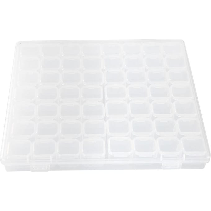 Boîte de Rangement Organisateur en Plastique à 56 Compartiments pour Accessoires de Nail Art, Décorations, Bijoux, Strass white