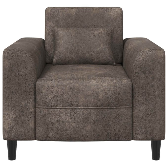 vidaXL - Fauteuil - Donkergrijs - Kunst - Suède - Leer