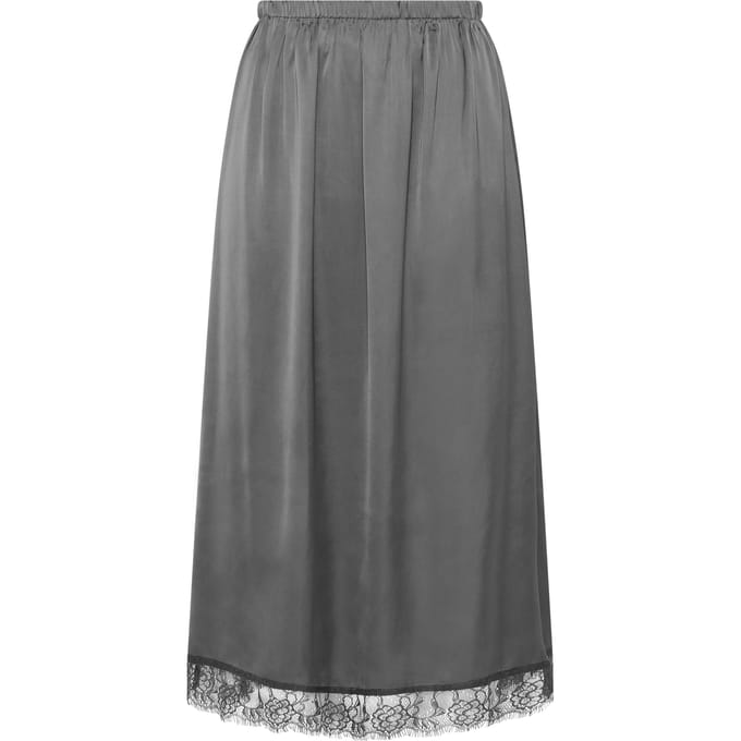 Limited Collection Grijze Maxirok Met Kanten Zoom Size 42