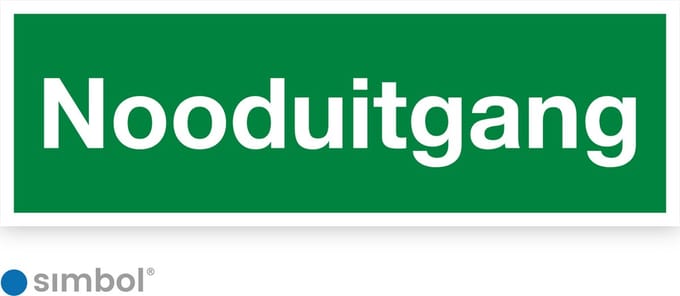 Simbol® - Sticker Nooduitgang - Formaat 10 x 30 cm.