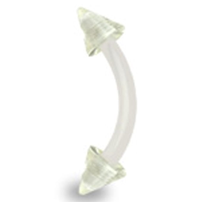 Piercing flexibel UV spikes 1.2x8x3 - transparant - LMPiercings