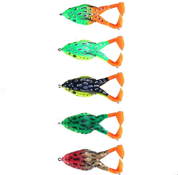 Dailygoods - 5 Stuks Kikker Kunstaas - Levensechte Crankbait voor Snoek en Baars