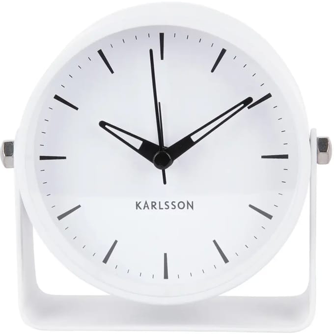Karlsson Wekker Calm - Wit - 10.5x10.5x11cm - Modern - Wekker voor slaapkamer - Wekkers