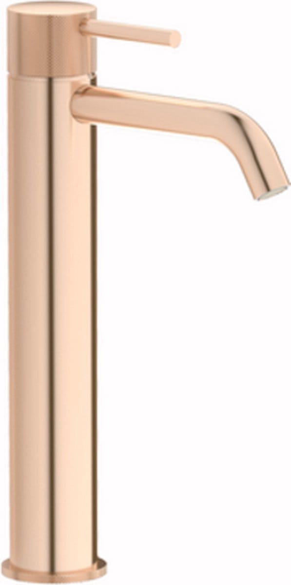 Plieger Roma wastafelkraan verhoogd met waste 27.2cm gebosteld rose goud
