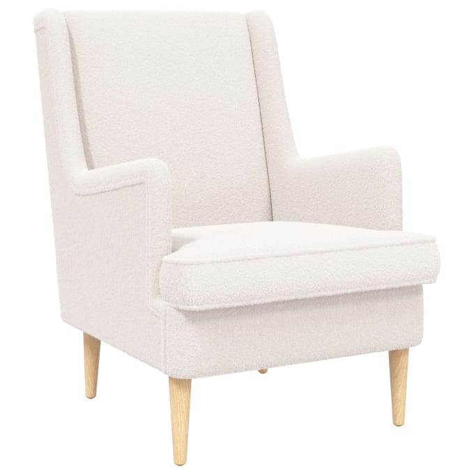 vidaXL - Fauteuil - Crèmekleurig - Bouclé