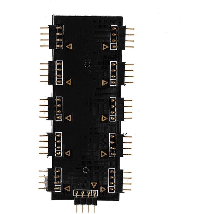 Câble d'extension de ventilateur RGB pour carte mère PC MOD, hub RGB 10 canaux (12 V 4 broches) black