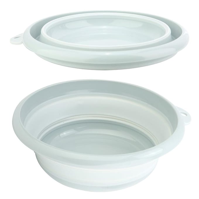 Lavabo pliable en plastique pour camping, voyage, cuisine (bleu) white