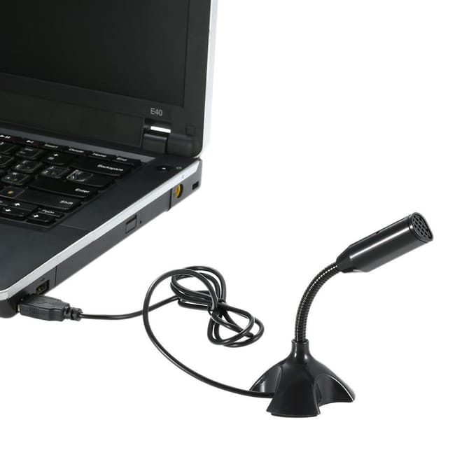 USB-desktopmicrofoon zwart web 360 graden verstelbaarUSB-desktopmicrofoon voor computer