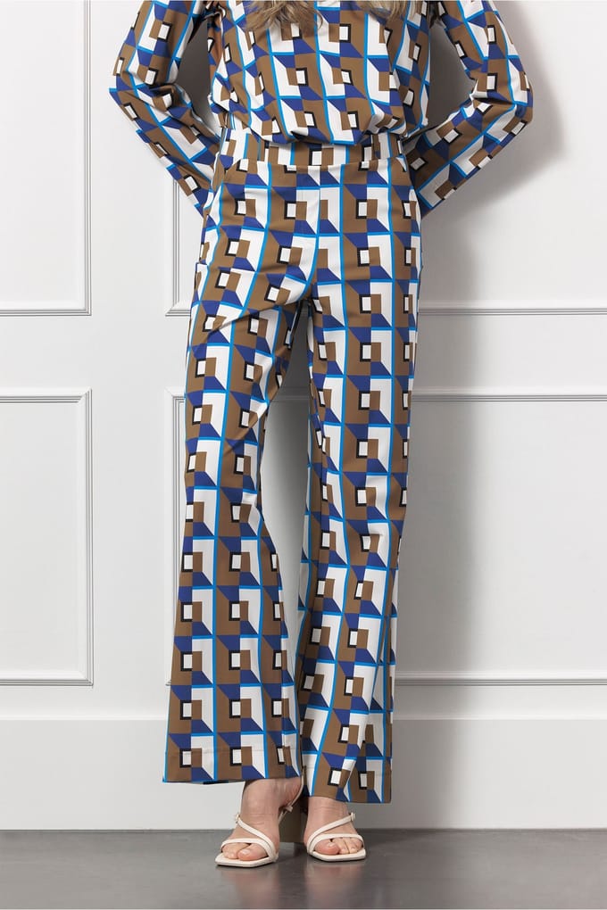 Studio Anneloes Marilon Graphic Trousers Multi Color Größe: S | Ausgestellte Hosen Outlet | Damen