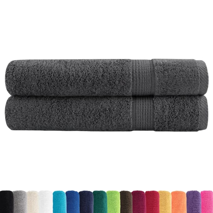 vidaXL - Handdoeken - SOLUND - 2 - st - 600 - g/m² - 30x50 - cm - antracietkleur