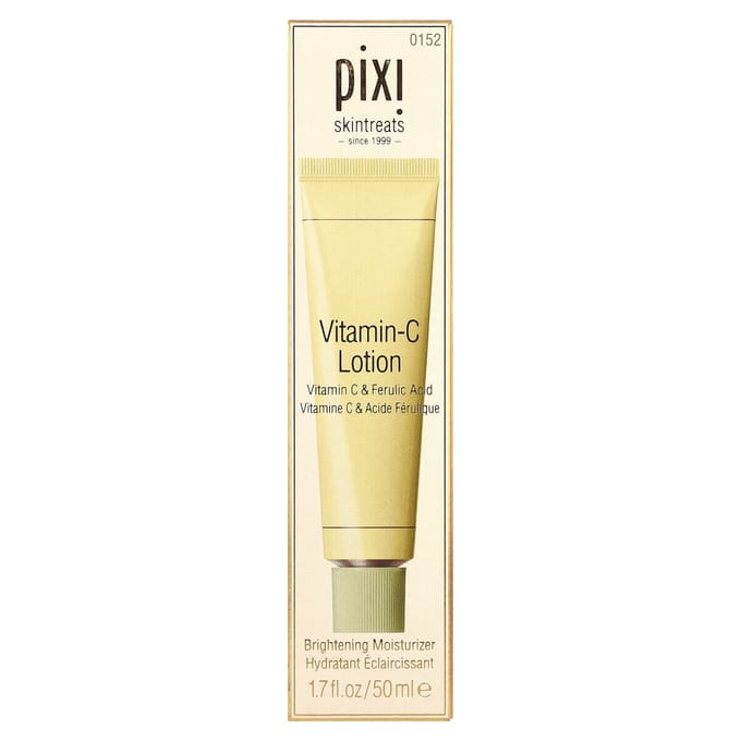 Pixi Beauty, Skintreats, Vitamin-C Lotion, Brightening Moisturizer, 1.7 fl oz (50 ml) yellow