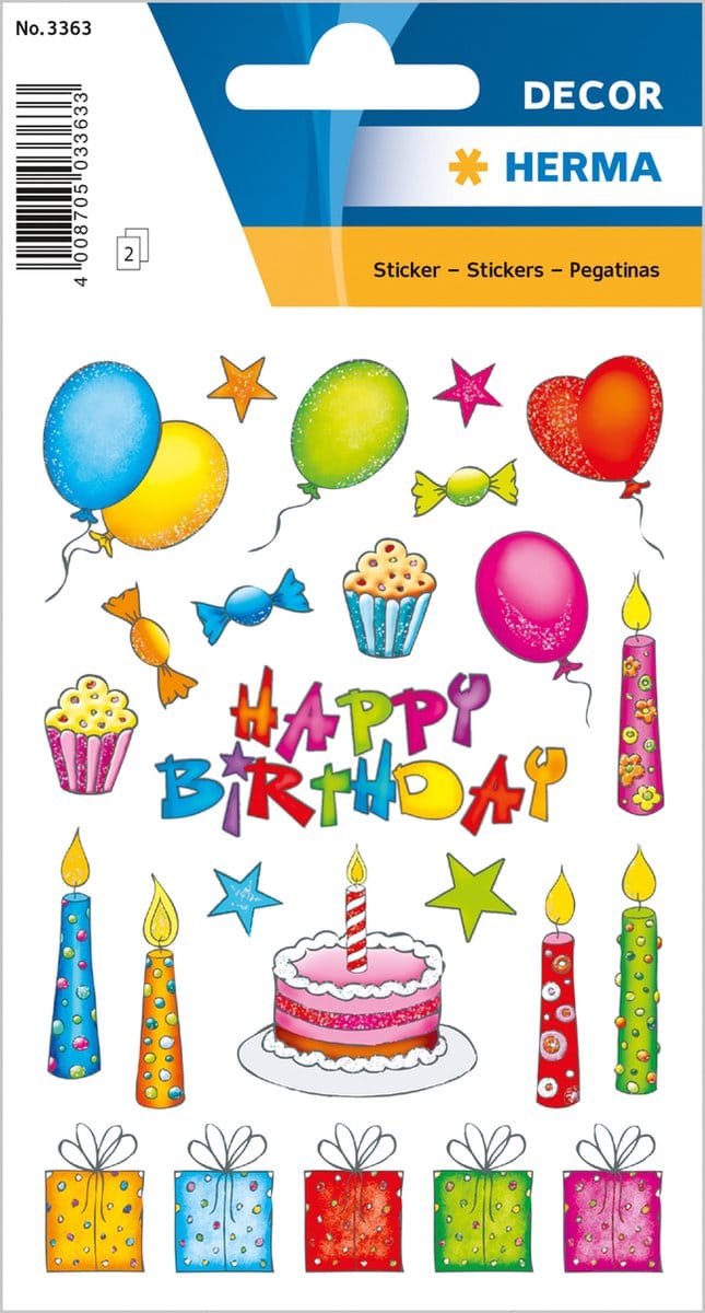 Haza Original Stickers Happy Birthday 50 Stuks Multicolor
