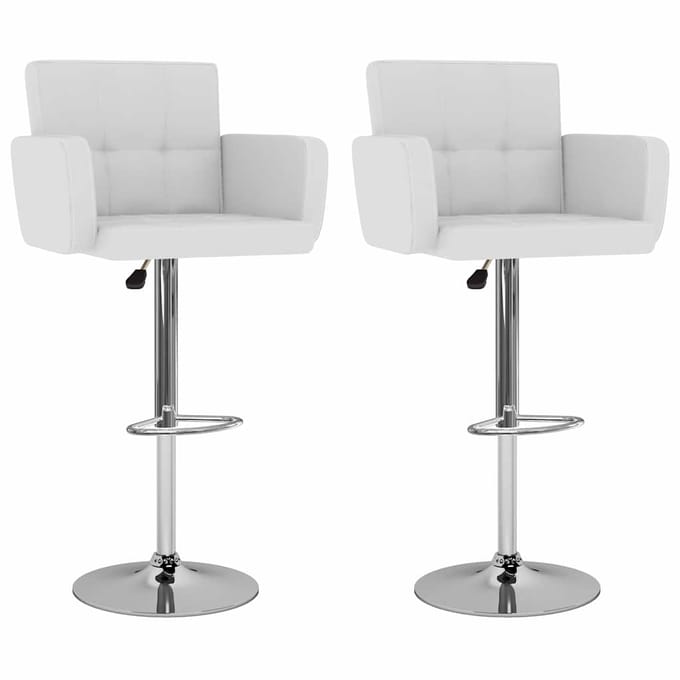 vidaXL - Barstoelen - 2 - st - kunstleer - wit
