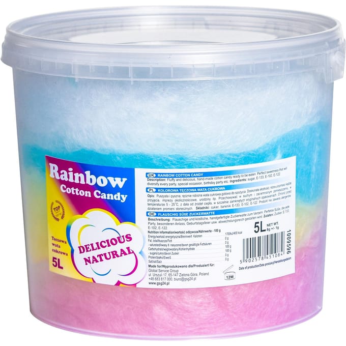 Bartpol - Regenboog Suikerspin - 5L - Handgemaakt - Intense Kleur